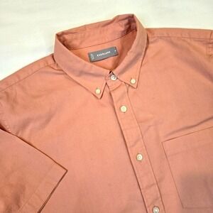 Everlane Short Sleeve‎ Button Down Shirt Men's Size Medium Peach